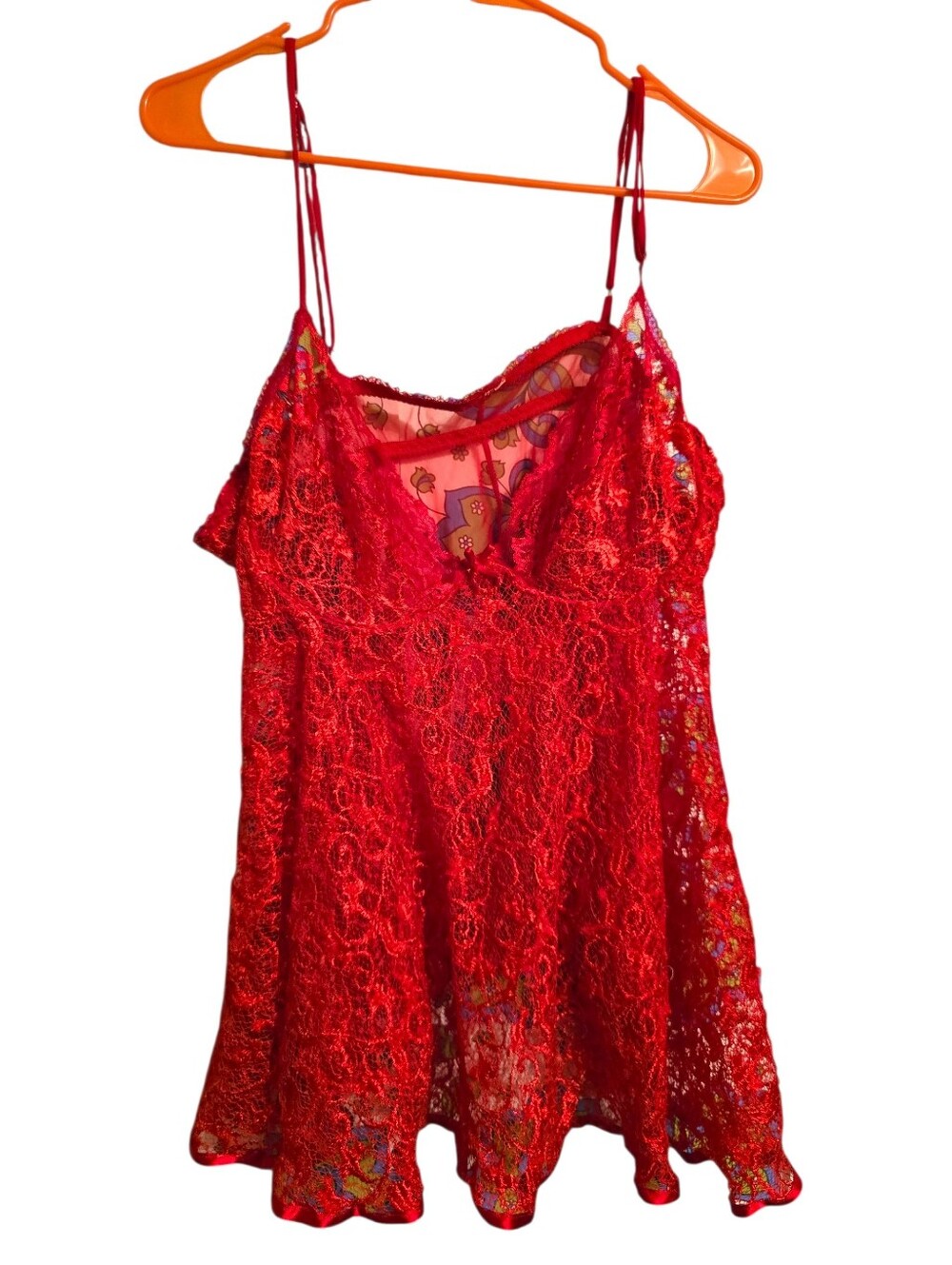 Vintage | Red Lace Lingerie Slip